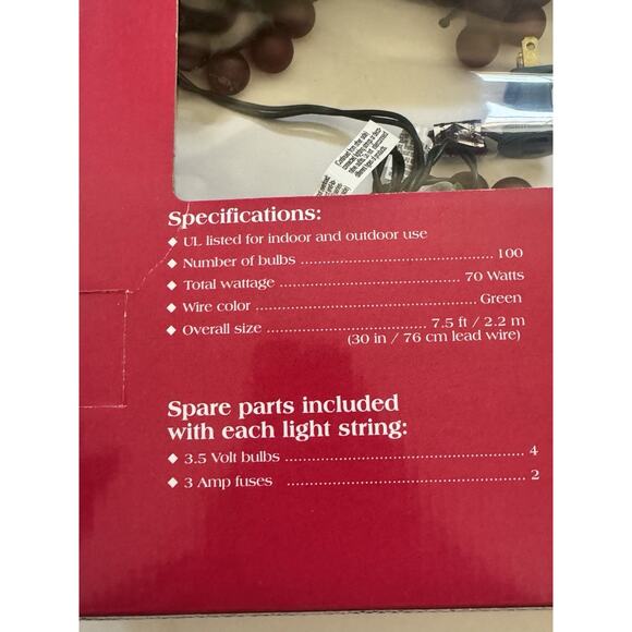 Vintage Set of RED GRAPE CLUSTER LIGHTS 6 Clusters On String Indoor/Outdoor NEW - Picture 6 of 9